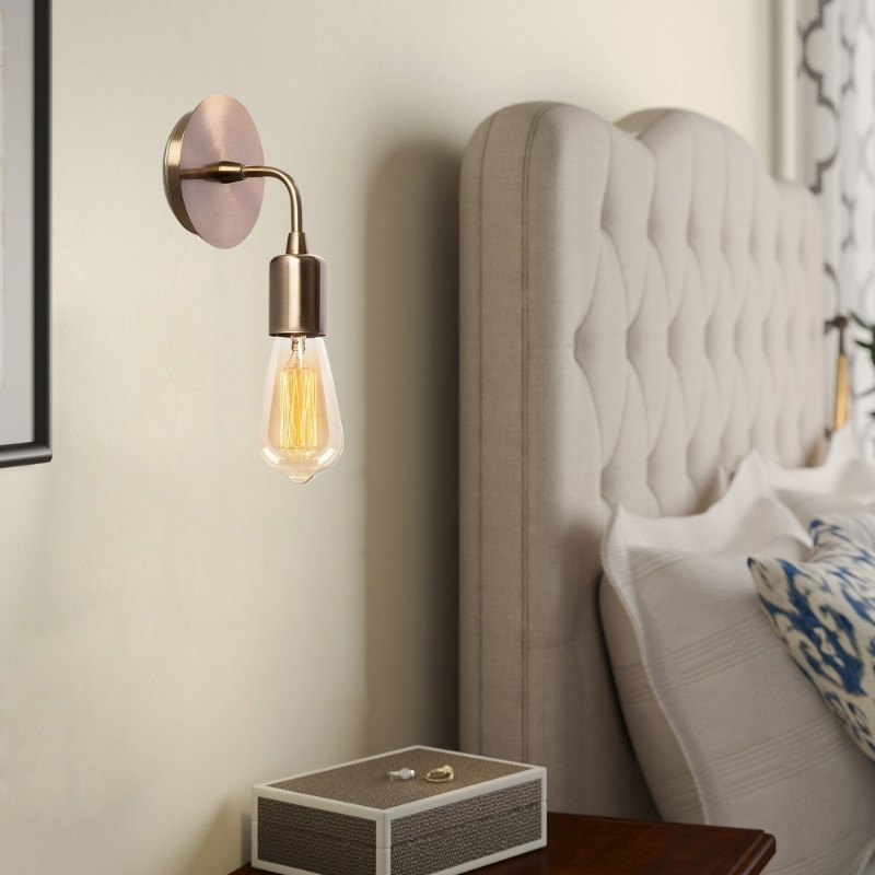 Απλίκα τοίχου E27 μεταλλική χρώμα χρυσό 2