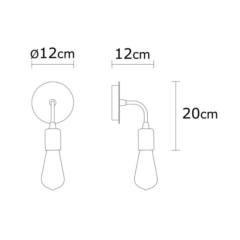 Απλίκα τοίχου E27 μεταλλική χρώμα χρυσό 3