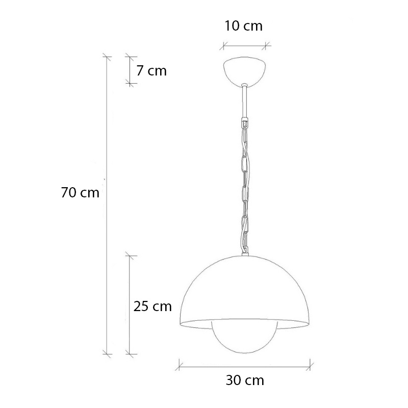 Φωτιστικό οροφής E27 μεταλλικό μονόφωτο χρώμα πράσινο Ø30x70εκ. 5