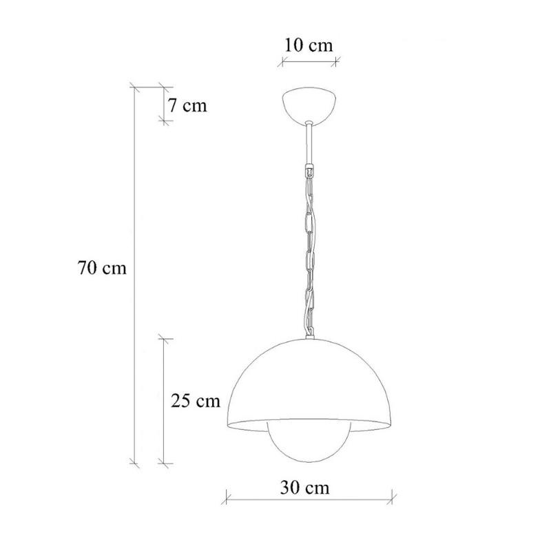 Φωτιστικό οροφής E27 μεταλλικό μονόφωτο χρώμα γαλάζιο Ø30x70εκ. 6