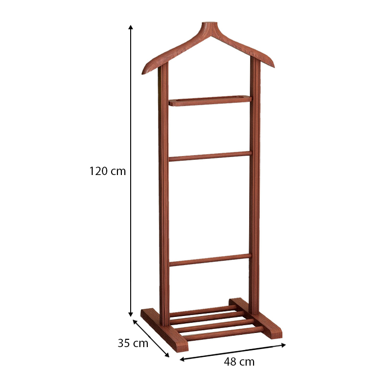 Επιδαπέδια κρεμάστρα ξύλινη χρώμα καρυδί 4