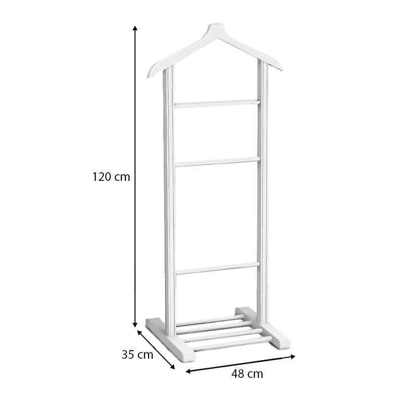 Επιδαπέδια κρεμάστρα ξύλινη χρώμα λευκό 4