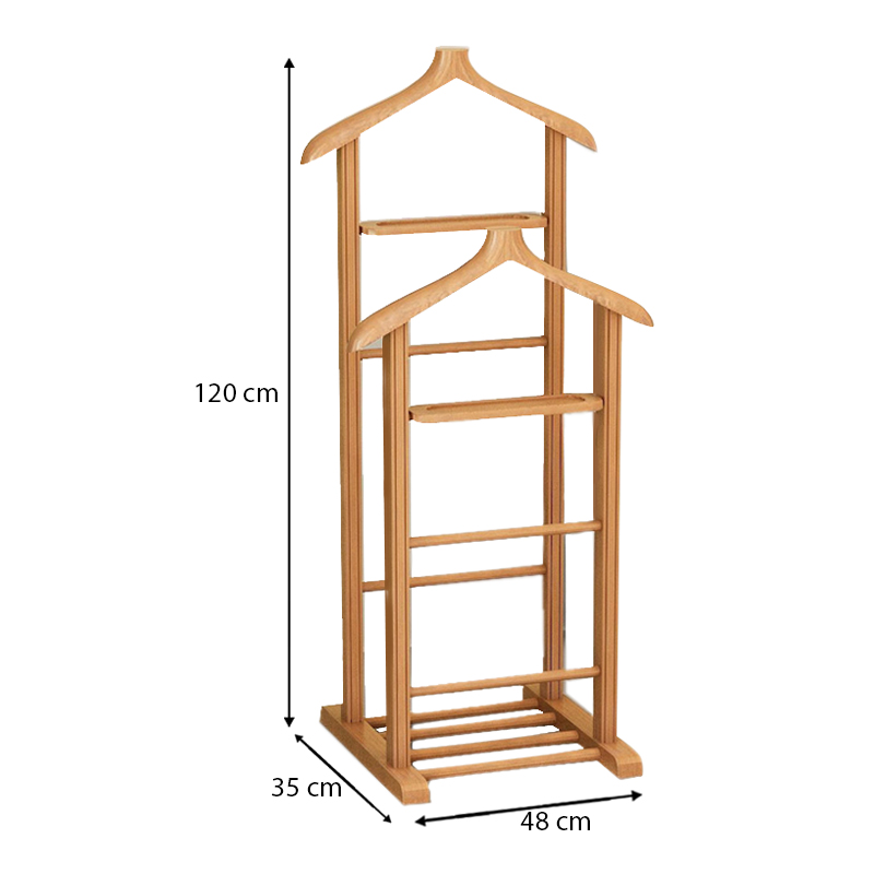 Επιδαπέδια κρεμάστρα II ξύλινη χρώμα φυσικό 4