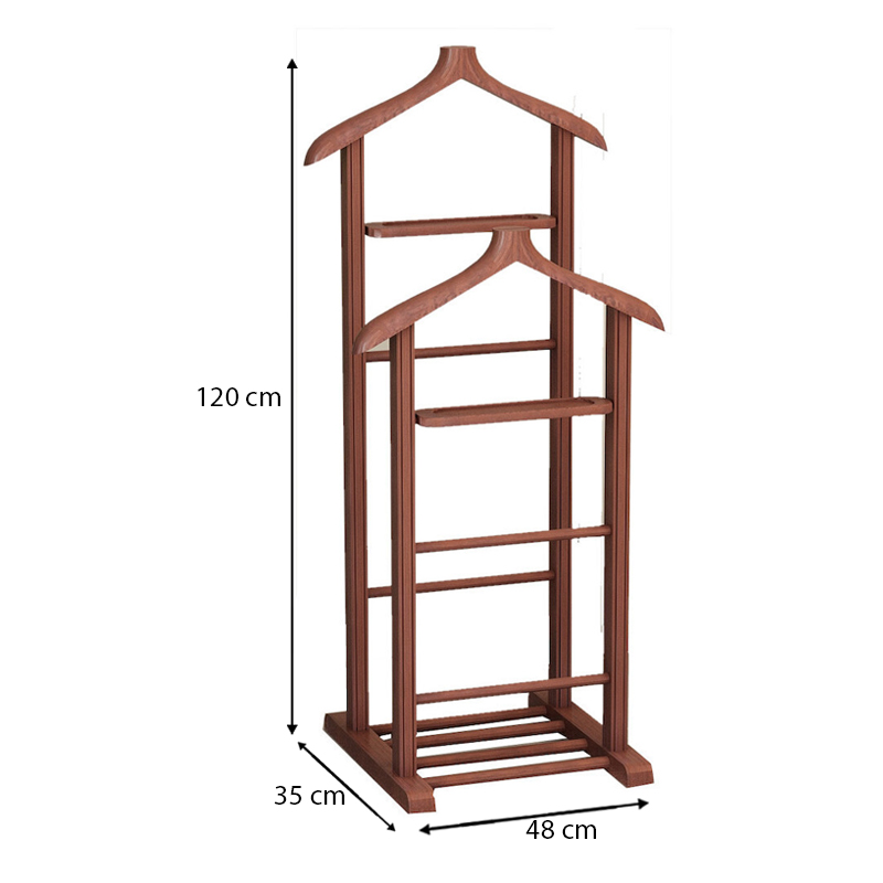 Επιδαπέδια κρεμάστρα II ξύλινη χρώμα καρυδί 4