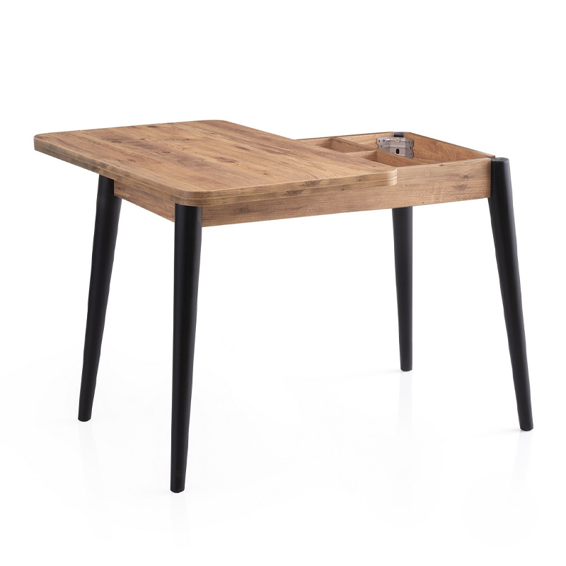 Τραπέζι επεκτεινόμενο χρώμα - μαύρο 100x60(120x100)x79,5εκ. 2