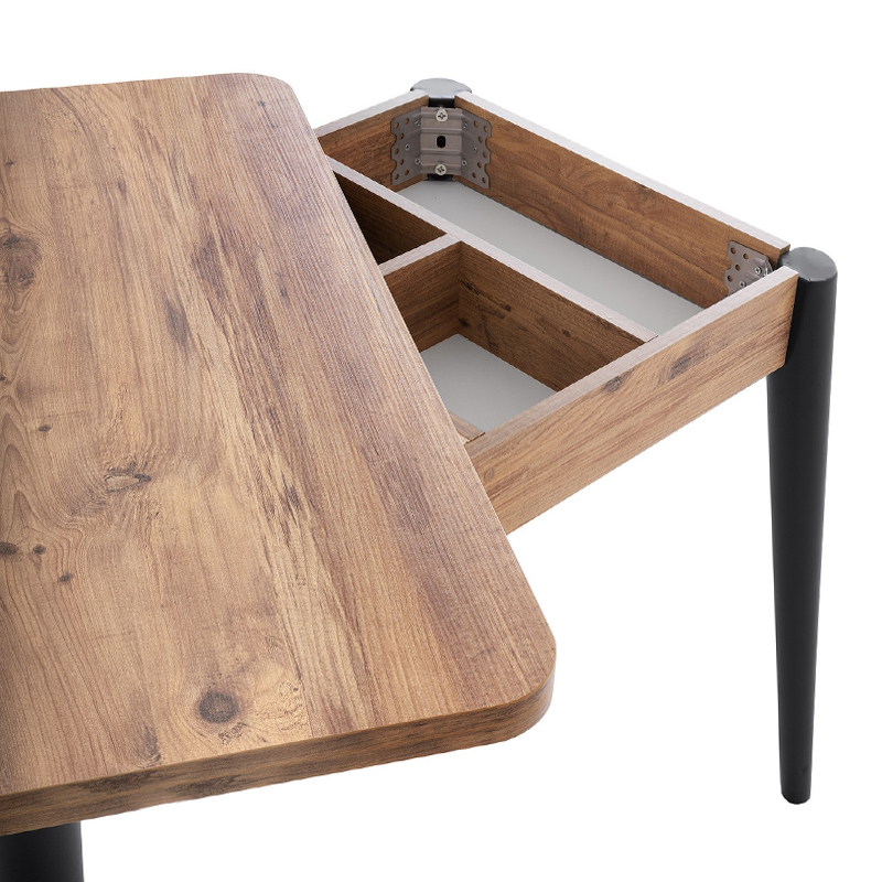 Τραπέζι επεκτεινόμενο χρώμα - μαύρο 100x60(120x100)x79,5εκ. 3