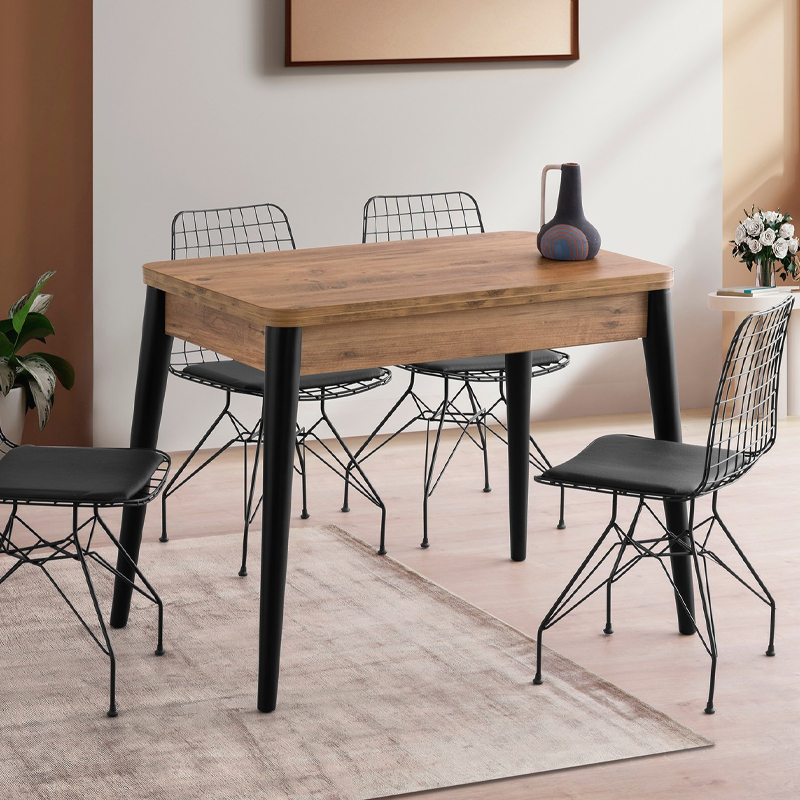 Τραπέζι επεκτεινόμενο χρώμα - μαύρο 100x60(120x100)x79,5εκ. 7