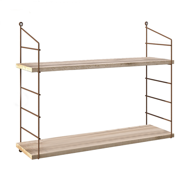 Ραφιέρα τοίχου χρώμα oak - καφέ μέταλλο 3