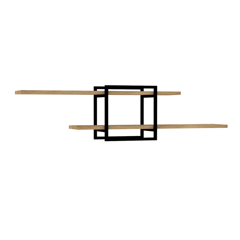 Ραφιέρα τοίχου χρώμα oak - μαύρο 3