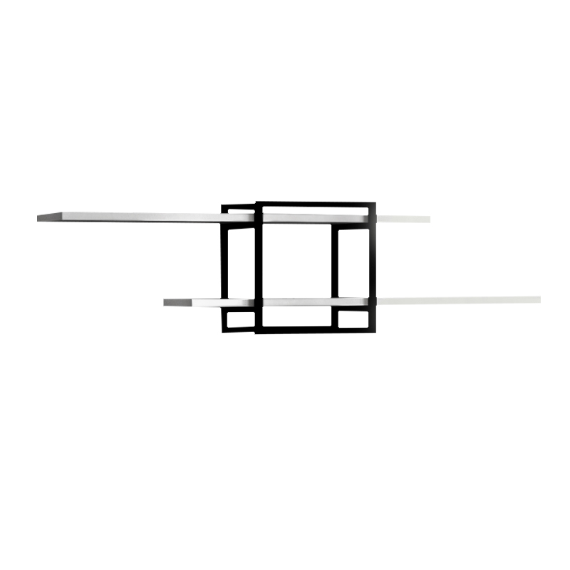 Ραφιέρα τοίχου χρώμα λευκό - μαύρο 3