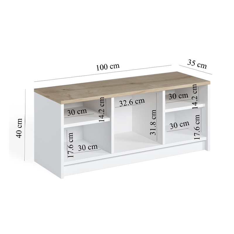 Παπουτσοθήκη χρώμα λευκό - oak 4