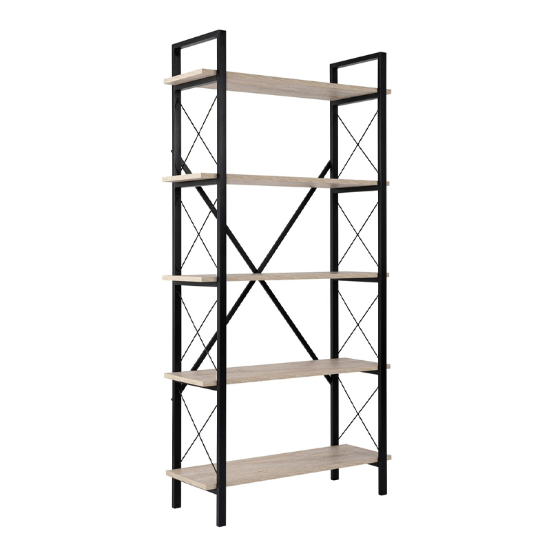 Βιβλιοθήκη χρώμα travertine - μαύρο 4