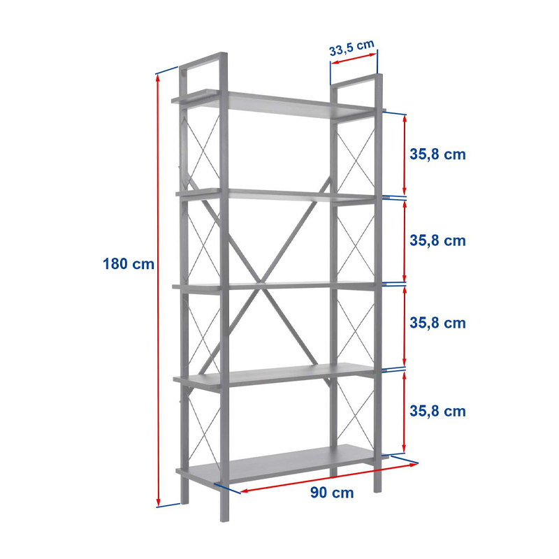 Βιβλιοθήκη χρώμα λευκό - χρυσό 5