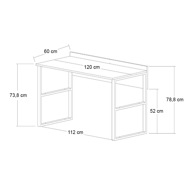 Γραφείο εργασίας χρώμα καρυδί - μαύρο 5