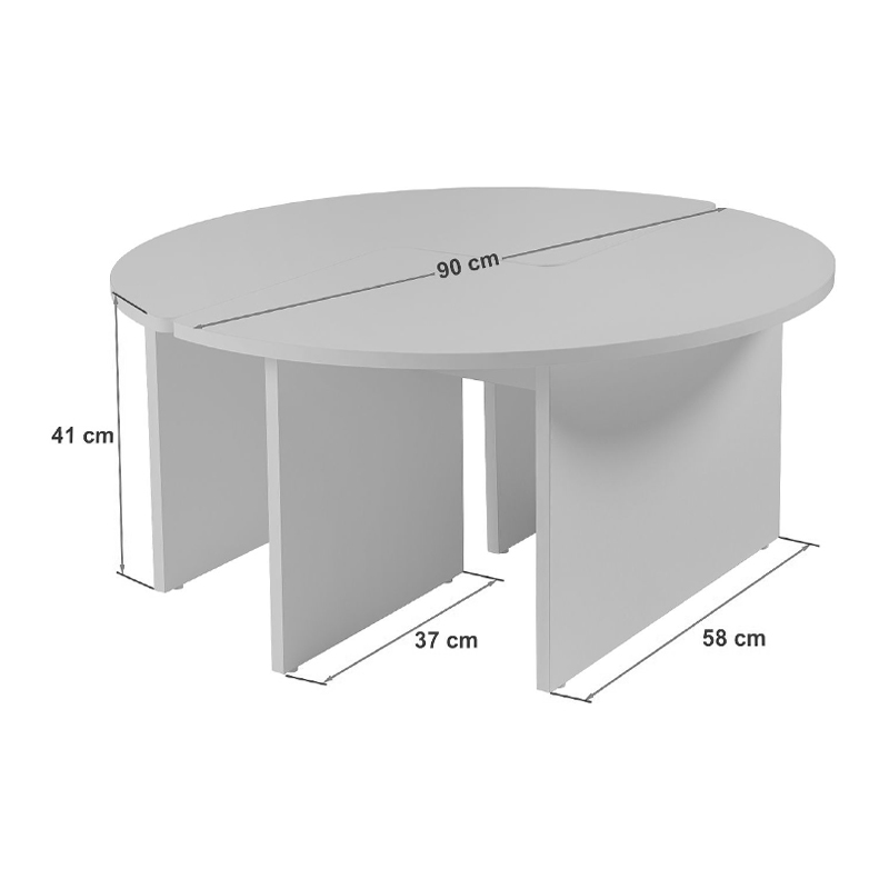 Τραπεζάκι σαλονιού σετ 2 τμχ χρώμα καρυδί Ø90x41εκ. 8