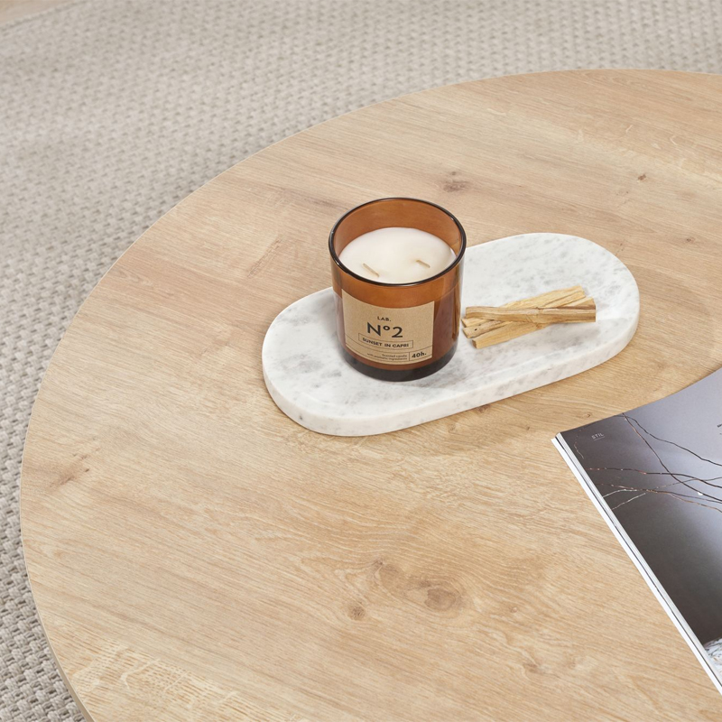 Τραπεζάκι σαλονιού χρώμα oak Ø90x40εκ. 4