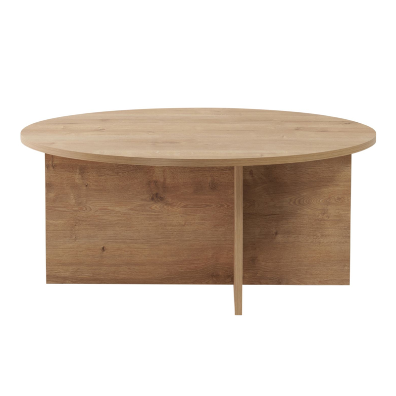 Τραπεζάκι σαλονιού χρώμα oak Ø90x40εκ. 5