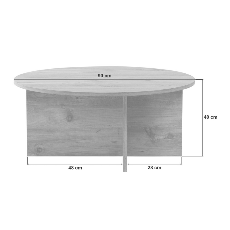 Τραπεζάκι σαλονιού χρώμα oak Ø90x40εκ. 6