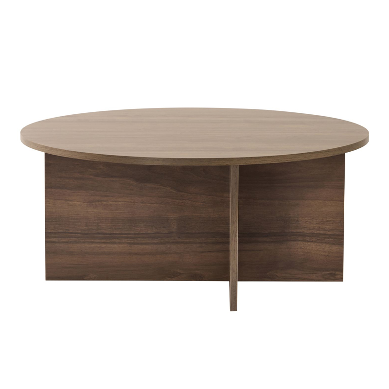 Τραπεζάκι σαλονιού χρώμα καρυδί Ø90x40εκ. 5