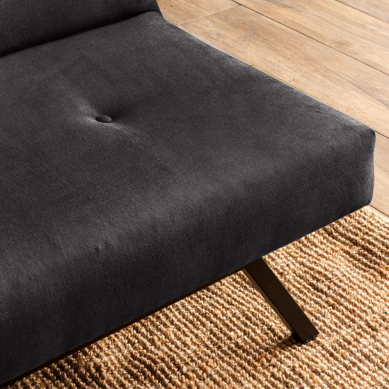 Καναπές - κρεβάτι τριθέσιος υφασμάτινος χρώμα μαύρο 4