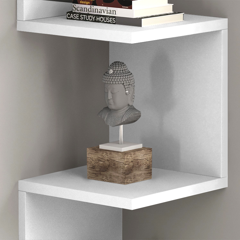 Ραφιέρα τοίχου γωνιακή χρώμα λευκό 2