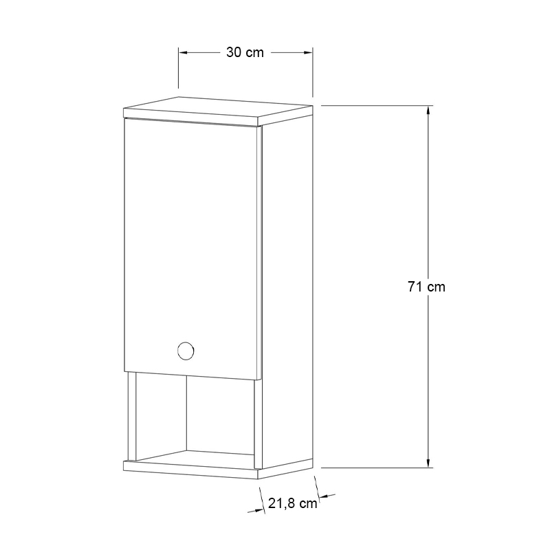 Ντουλάπι μπάνιου επιτοίχιο χρώμα oak 3