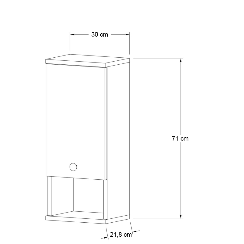 Ντουλάπι μπάνιου επιτοίχιο χρώμα καρυδί 3