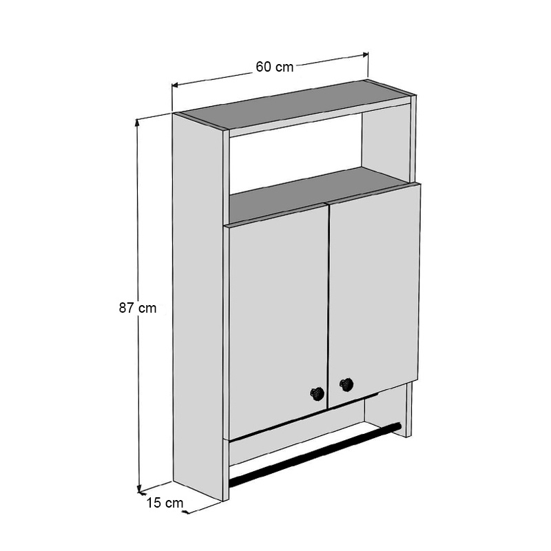 Ντουλάπι μπάνιου επιτοίχιο χρώμα ανθρακί 3