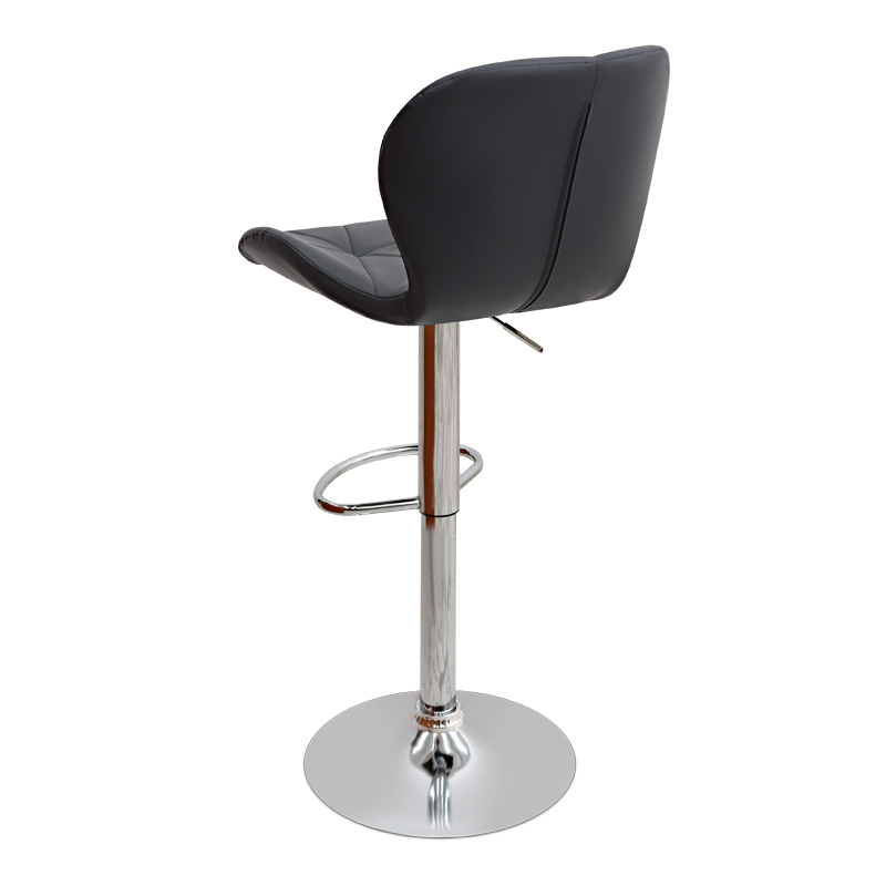 Σκαμπό μπαρ με ρυθμιζόμενο ύψος PU μαύρο - βάση χρωμίου 45,5x38x89/109εκ. 3