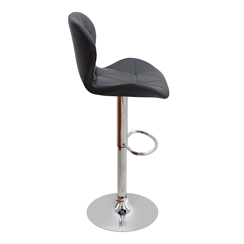 Σκαμπό μπαρ με ρυθμιζόμενο ύψος PU μαύρο - βάση χρωμίου 45,5x38x89/109εκ. 5