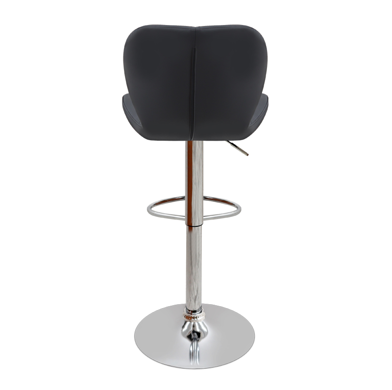 Σκαμπό μπαρ με ρυθμιζόμενο ύψος PU μαύρο - βάση χρωμίου 45,5x38x89/109εκ. 6