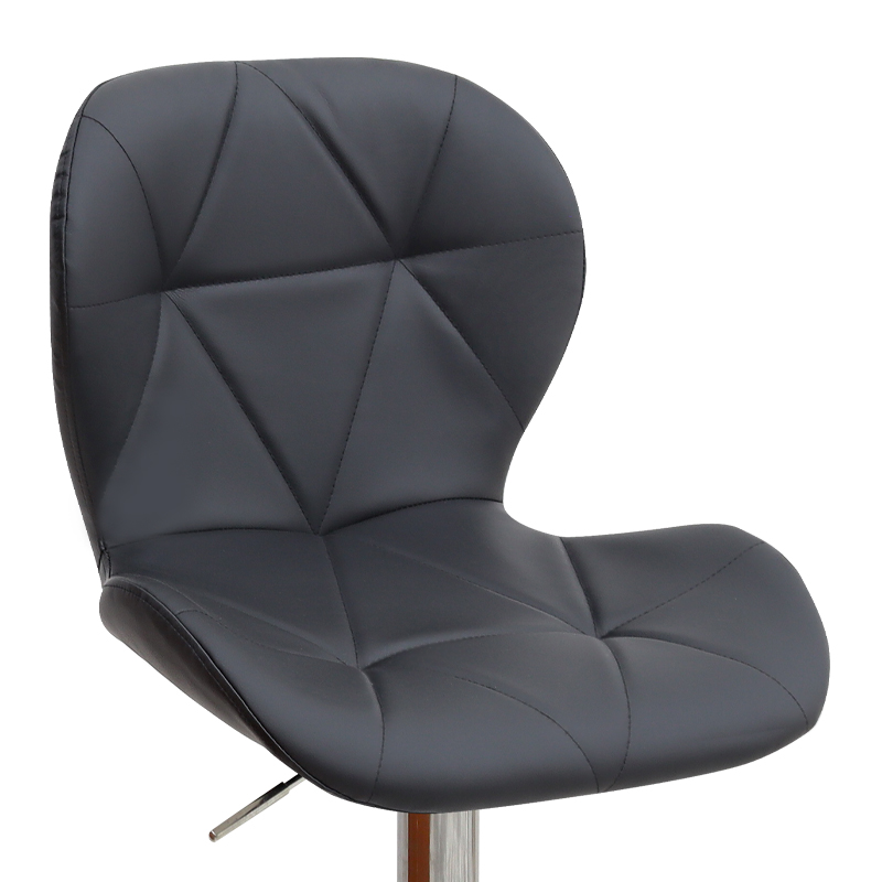 Σκαμπό μπαρ με ρυθμιζόμενο ύψος PU μαύρο - βάση χρωμίου 45,5x38x89/109εκ. 7