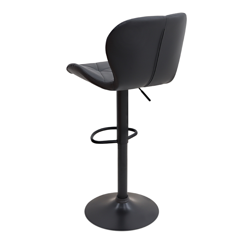 Σκαμπό μπαρ με ρυθμιζόμενο ύψος PU μαύρο - βάση μαύρο ματ 45,5x38x89/109εκ. 3