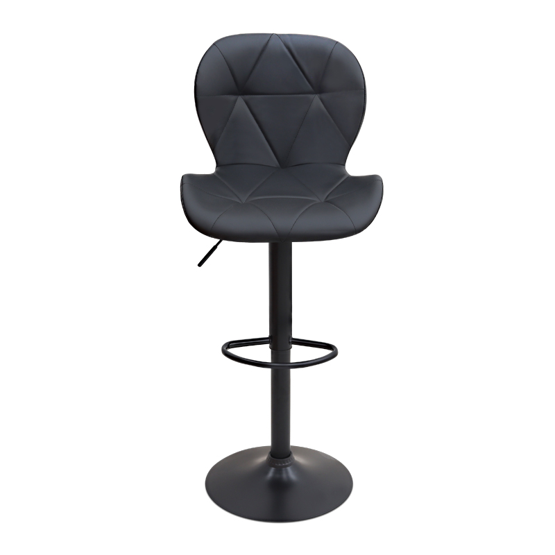 Σκαμπό μπαρ με ρυθμιζόμενο ύψος PU μαύρο - βάση μαύρο ματ 45,5x38x89/109εκ. 4