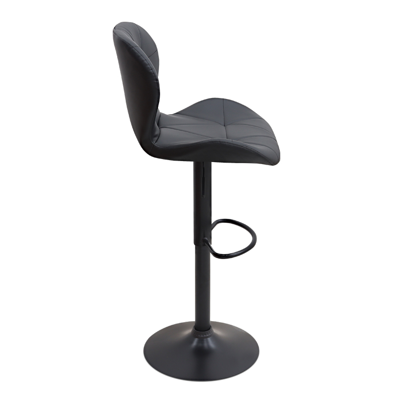 Σκαμπό μπαρ με ρυθμιζόμενο ύψος PU μαύρο - βάση μαύρο ματ 45,5x38x89/109εκ. 5