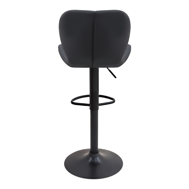 Σκαμπό μπαρ με ρυθμιζόμενο ύψος PU μαύρο - βάση μαύρο ματ 45,5x38x89/109εκ. 6