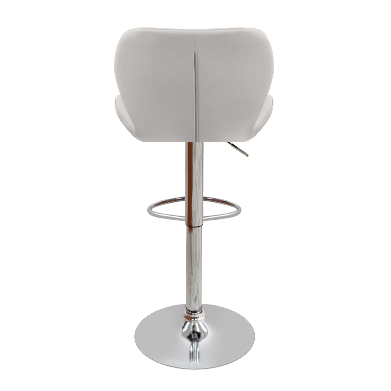 Σκαμπό μπαρ με ρυθμιζόμενο ύψος PU λευκό - βάση χρωμίου 45,5x38x89/109εκ. 6