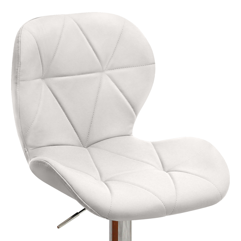 Σκαμπό μπαρ με ρυθμιζόμενο ύψος PU λευκό - βάση χρωμίου 45,5x38x89/109εκ. 7