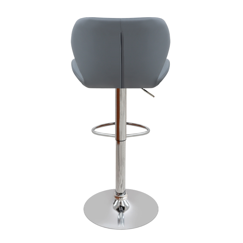 Σκαμπό μπαρ με ρυθμιζόμενο ύψος PU γκρι - βάση χρωμίου 45,5x38x89/109εκ. 6