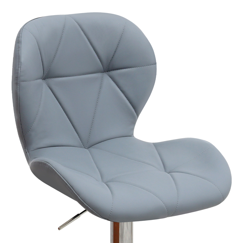 Σκαμπό μπαρ με ρυθμιζόμενο ύψος PU γκρι - βάση χρωμίου 45,5x38x89/109εκ. 7