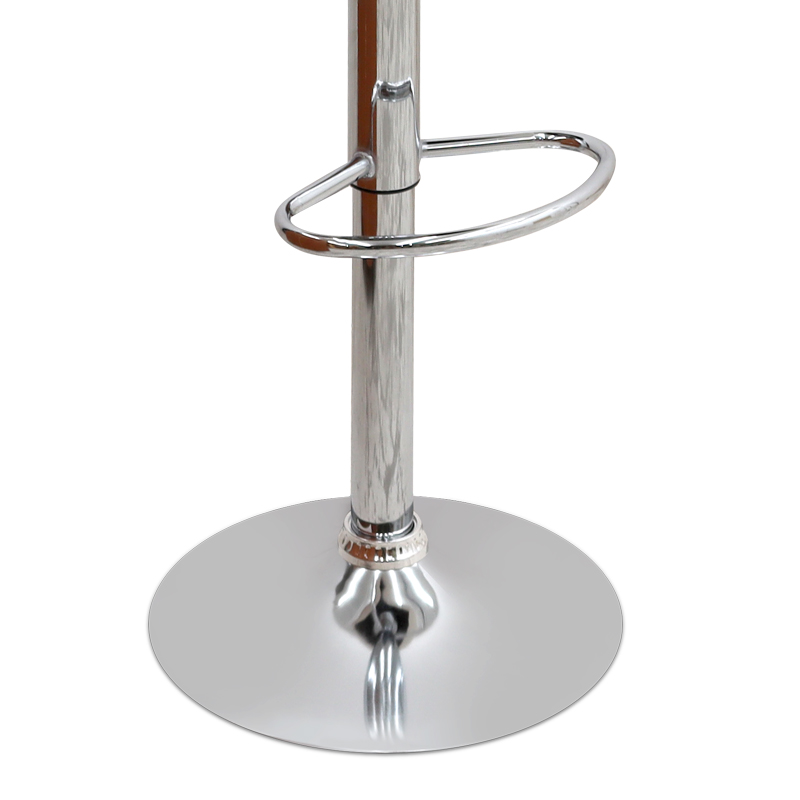 Σκαμπό μπαρ με ρυθμιζόμενο ύψος PU γκρι - βάση χρωμίου 45,5x38x89/109εκ. 8