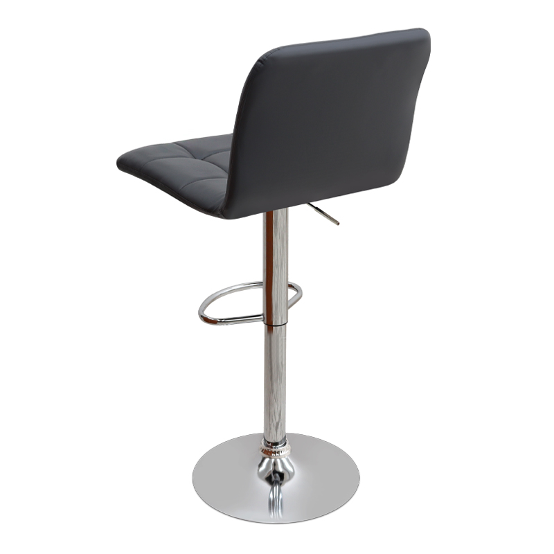 Σκαμπό μπαρ με ρυθμιζόμενο ύψος PU μαύρο - βάση χρωμίου 45x42x90/113εκ. 3