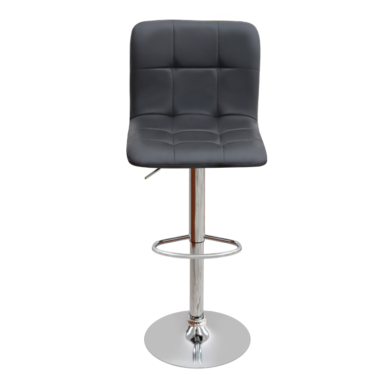 Σκαμπό μπαρ με ρυθμιζόμενο ύψος PU μαύρο - βάση χρωμίου 45x42x90/113εκ. 4