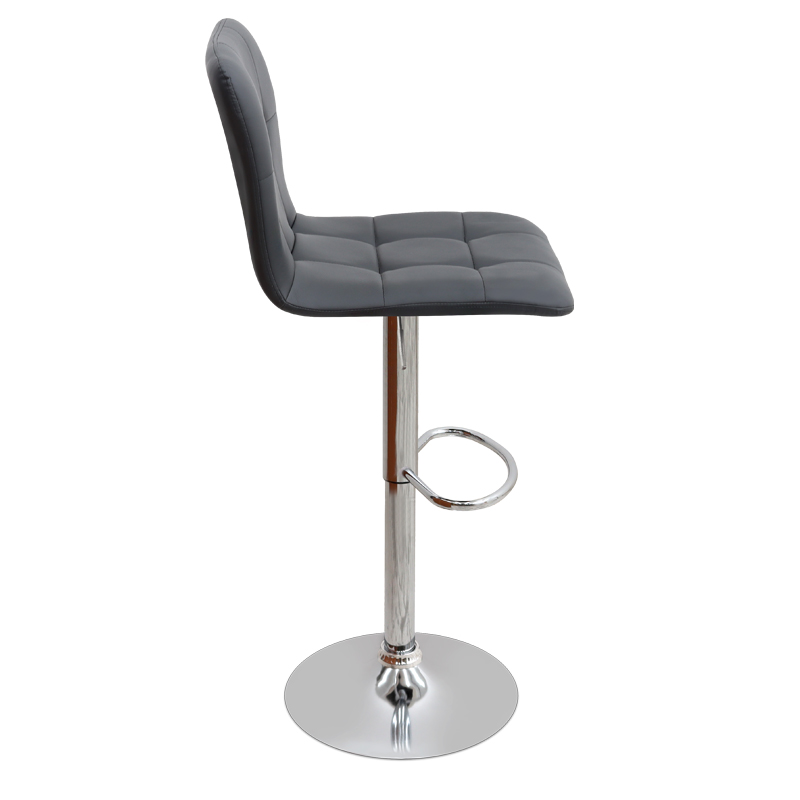 Σκαμπό μπαρ με ρυθμιζόμενο ύψος PU μαύρο - βάση χρωμίου 45x42x90/113εκ. 5