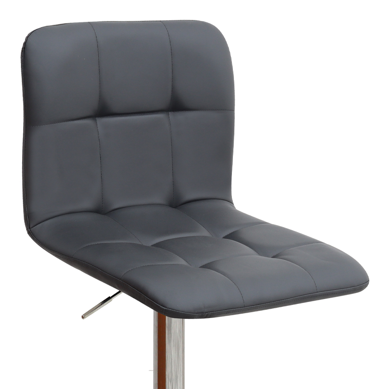 Σκαμπό μπαρ με ρυθμιζόμενο ύψος PU μαύρο - βάση χρωμίου 45x42x90/113εκ. 7