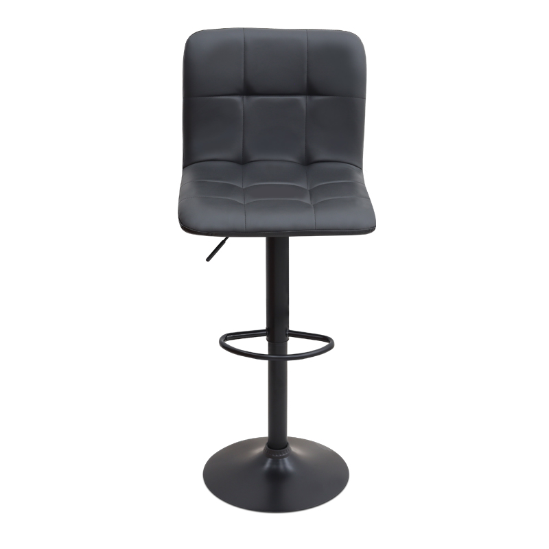 Σκαμπό μπαρ με ρυθμιζόμενο ύψος PU μαύρο - βάση μαύρο ματ 45x42x90/113εκ. 4