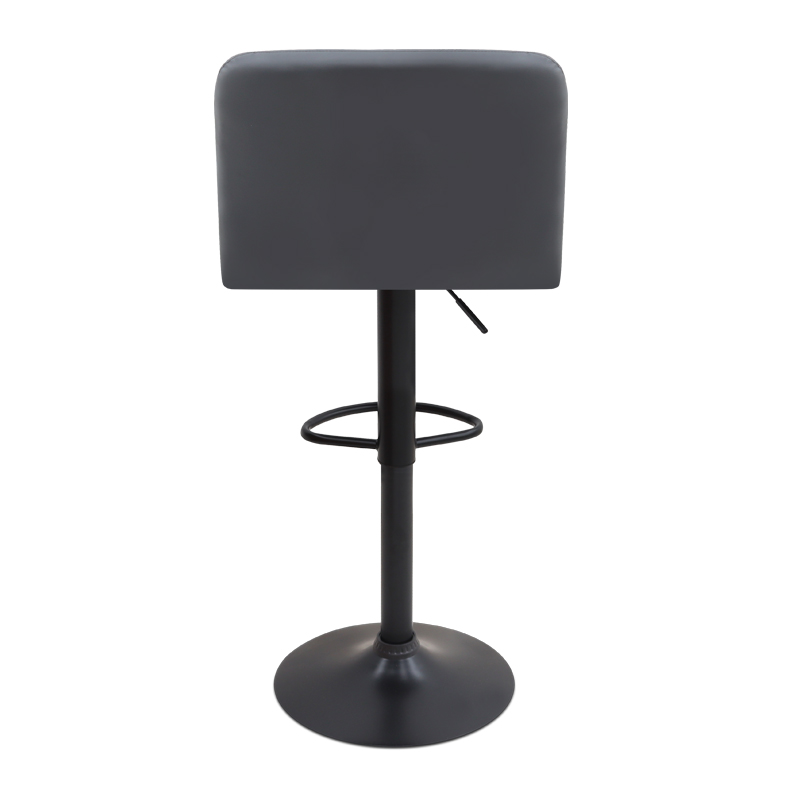 Σκαμπό μπαρ με ρυθμιζόμενο ύψος PU μαύρο - βάση μαύρο ματ 45x42x90/113εκ. 6