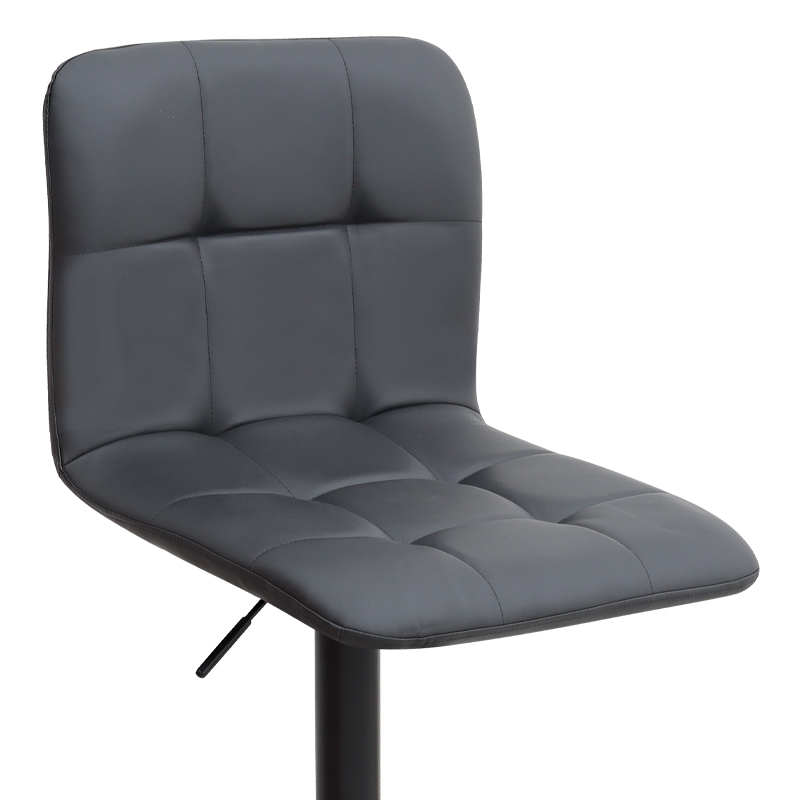 Σκαμπό μπαρ με ρυθμιζόμενο ύψος PU μαύρο - βάση μαύρο ματ 45x42x90/113εκ. 7