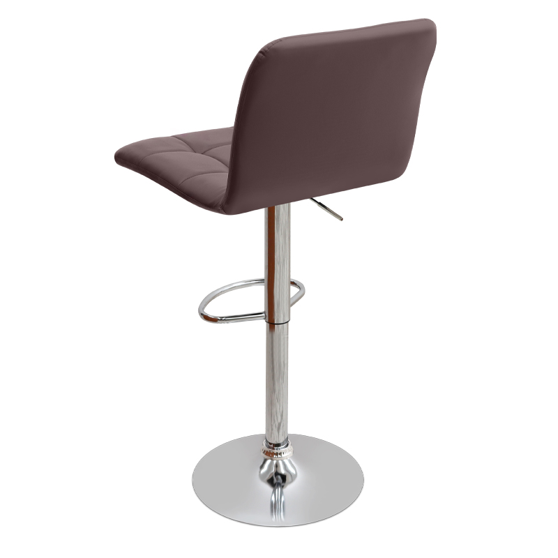 Σκαμπό μπαρ με ρυθμιζόμενο ύψος PU καφέ - βάση χρωμίου 45x42x90/113εκ. 3