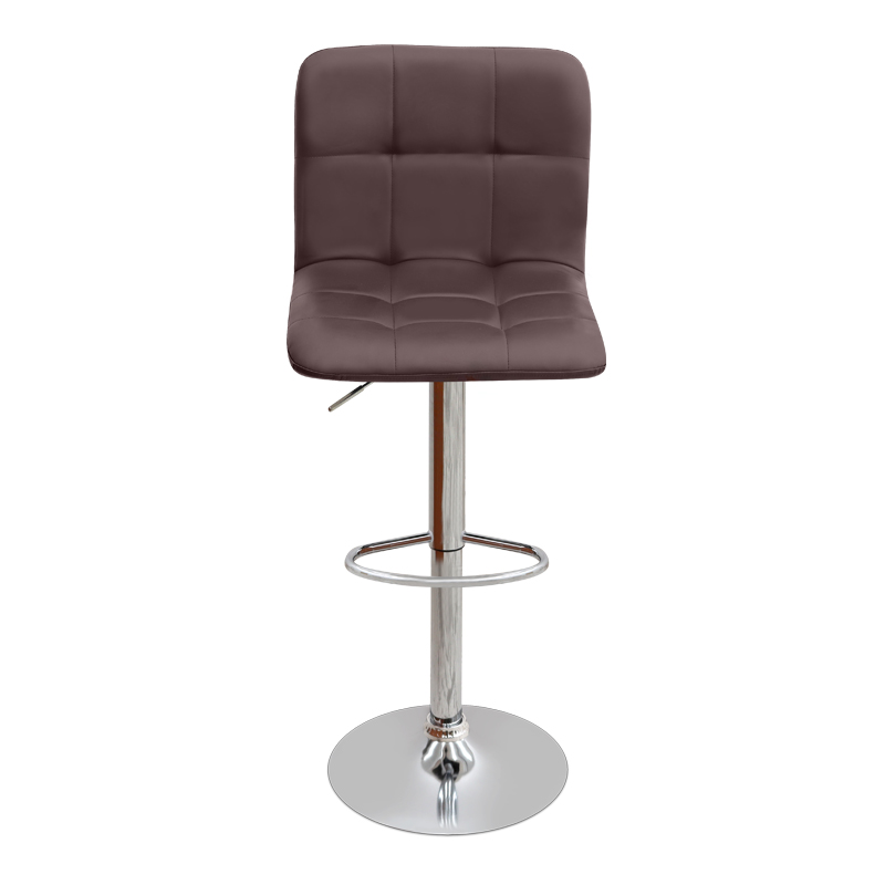 Σκαμπό μπαρ με ρυθμιζόμενο ύψος PU καφέ - βάση χρωμίου 45x42x90/113εκ. 4